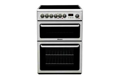 Hotpoint HAE60P Double Electric Cooker - White.
